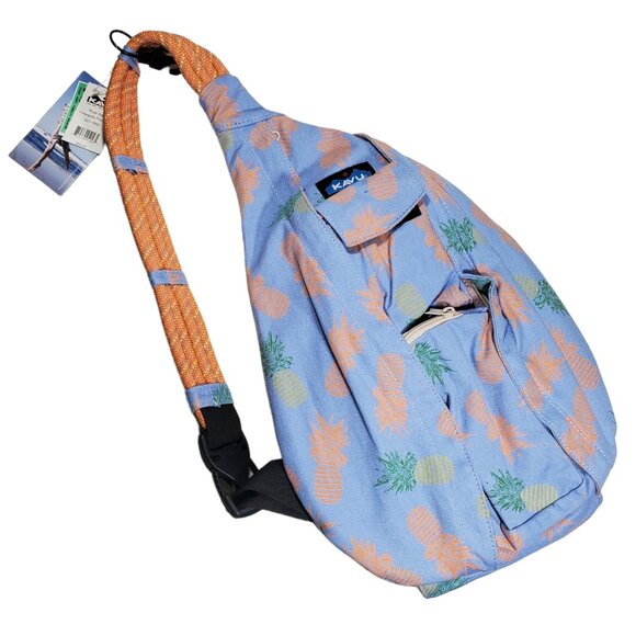 NWT Kavu Rope Bag Canvas Sling Backpack Pineapple Pirouette Pastel Unisex 20x11 - Picture 2 of 9